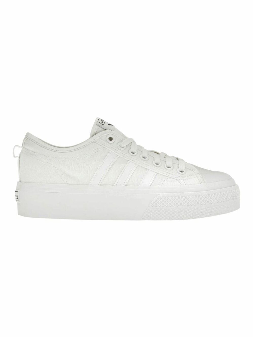 ADIDAS ORIGINALS Womens Nizza Platform White Canvas Lace-Up Sneakers 9.5